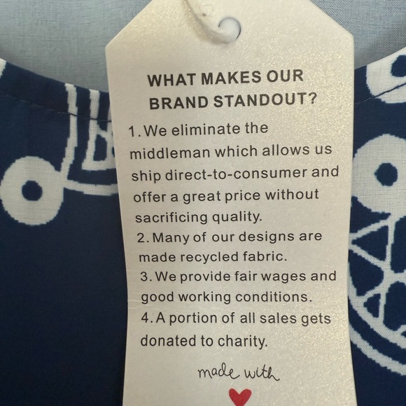 NWT Made with ❤️ Navy Blue Embroidered Boho Lightweight Pleated Midi Dress szXXL - Picture 9 of 16